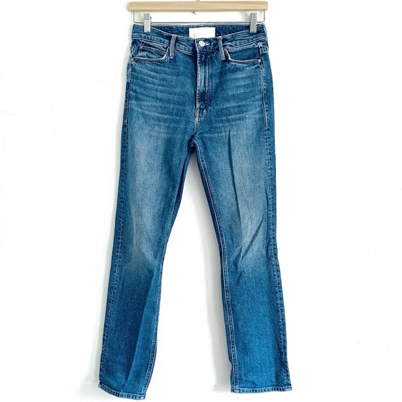Mother The Dazzler High Rise Straight Leg Jean Medium Blue Cowboys Don't Cry 26 - Picture 1 of 16